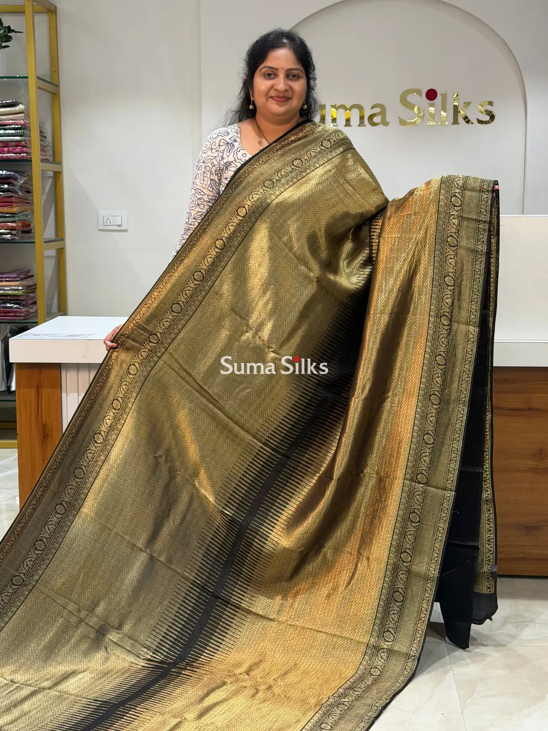 Tissue Temple Design Weaving Black
