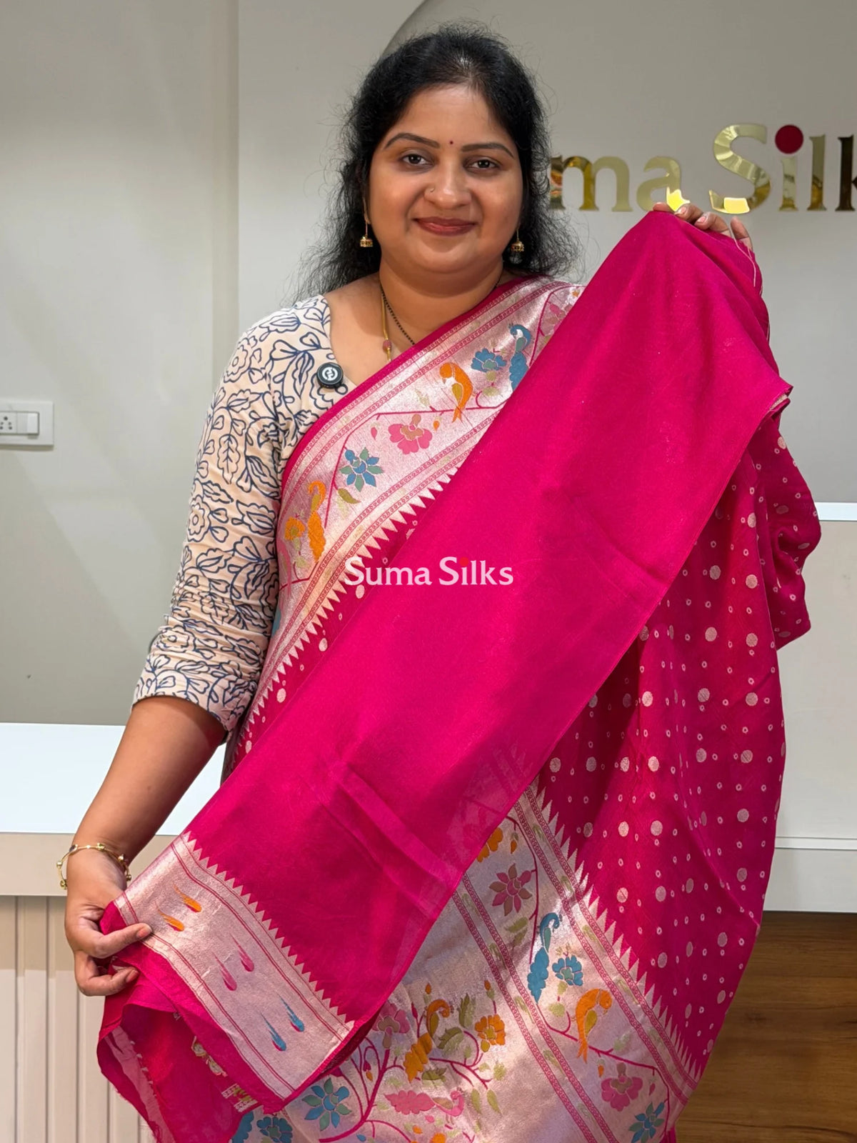 Moonga Tussar Georgette Saree Pink Color