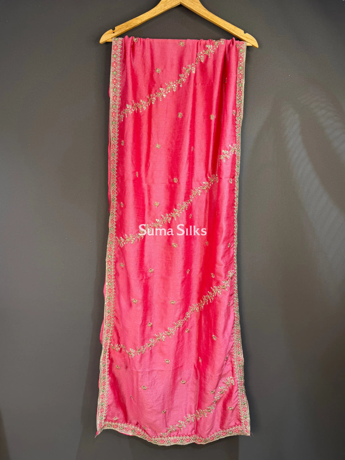 Vichitra Silk Suit Set with Zardozi work